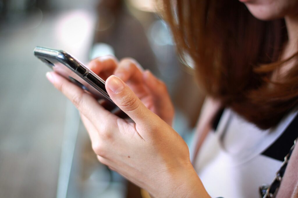 Women using smartphone technology